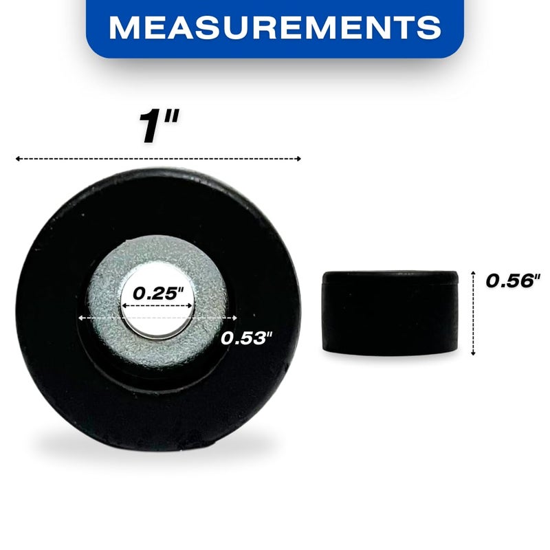 CDM Supply 4 Pack Bumper Feet with Stainless Steel Washers, 1 Inch, Waterproof Isolation/Anti-Vibration Bumper Feet for License Plates, Air Compressors, Pressure Washers, Speakers, and Other Machinery - Image 2